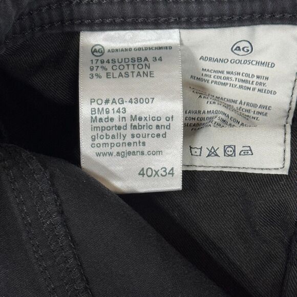 AG Adriano Goldschmied Jeans Mens 40x34‎ Black The Everett Slim Straight Casual - Picture 9 of 10